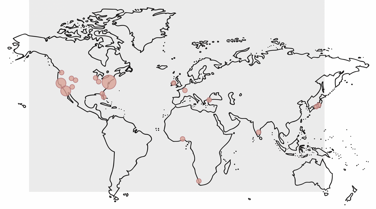 map showing locations of churches started with Orchard Group